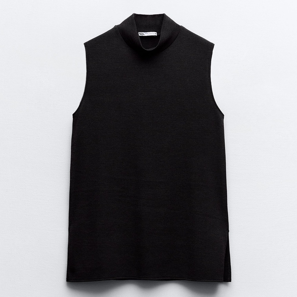 ZARA SOFT PIQUÉ TOP - Picture 6 of 9